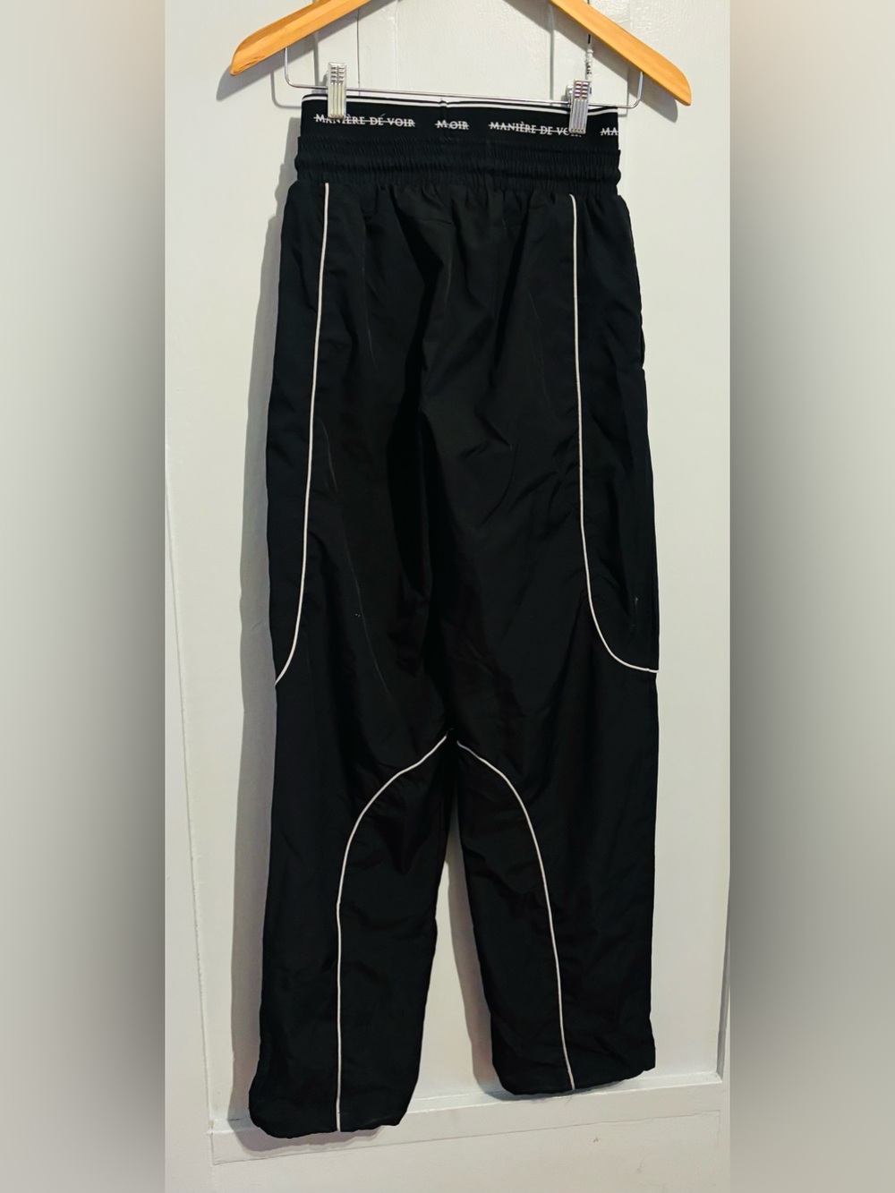 Women's Maniere De Voir Black Logo Track pants size small - Picture 3 of 4